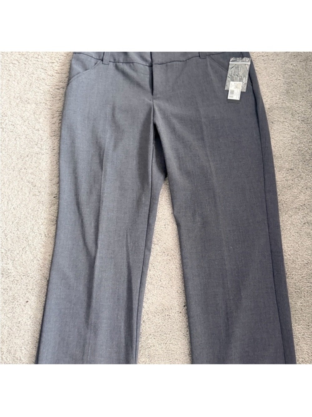 Daisy Fuentes Charcoal Straight-Leg Trousers Size 12 - Picture 3 of 5